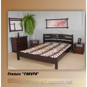 Кровать деревянная Сакура (190\200*180) массив - сосна, ольха, дуб. фото