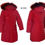 Детское пальто для девочки с опушкой из натурального меха Модель 555 фотография