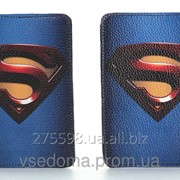 Кожаная обложка на паспорт Супермена фото