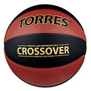 Мяч баскетбольный Torres Crossover №7 B30097 (Коричневый+черный)