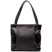 Женская чёрная кожаная сумка фото