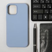 Чехол LuazON для телефона iPhone 12 Pro Max, Soft-touch силикон, голубой фотография