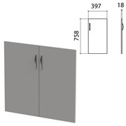 Дверь ЛДСП низкая “Этюд“, комплект 2 шт., 397х18х758 мм, серая, 400006-03 фото