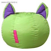 Кресло-мешок Ушастик-Кот d50/h45 цв зеленый/фиолетовый нейлон 100% п/э фото
