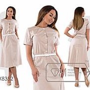 Платье женское в мелкий горох (6 цветов) - бежевый PY/-357