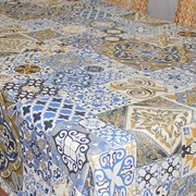 Скатерть “ALBA“ Мозаика, круглый 160 см, синий фото