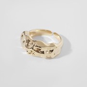 Кольцо 'Перстень' узор, цвет золото, безразмерное фото