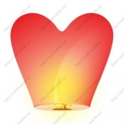Небесный фонарик Сердечко красное малое фотография