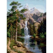 Картина по номерам Горный водопад фото