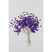 Лилия на проволоке /d 20 мм, 20 шт/, фиолетовый (с жемчугом)