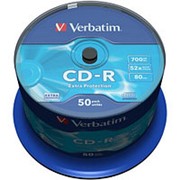 Компакт диск CD-R 700мБ Verbatim Datalife в тубе 50шт. фотография