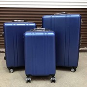Набор из 3 чемоданов полосы синий фото