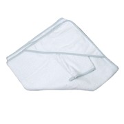 Банный набор Italbaby Махровое полотенце с капюшоном (100*100 см), мочалка, белый2 фото