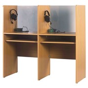 Стол с акустической полукабиной двухместный фото