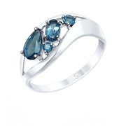 Серебряное кольцо с топазами SOKOLOV 92011573 фотография