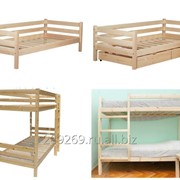Деревянные кровати одноярусные и двухъярусные фотография