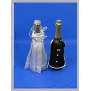 Одежда на шампанское (жених + невеста) черно-белые 8 шт. фото