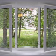 Металлопластиковое трехстворчатое окно фото