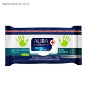 Влажные салфетки Aura, антибактериальные, 72 шт. фото
