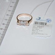 Кольцо серебряное позолоченное с фианитами Арт К3Ф/094 фото