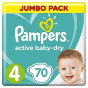 Подгузники «Pampers» Active Baby-dry Maxi (9-14 кг), 70 шт фото