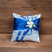 Свадебная подушечка для колец синяя, арт. CR-006