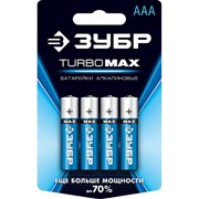 ЗУБР Щелочная батарейка 1.5 в, тип ааа, 4 шт, ЗУБР turbo-max 59203-4C_z01