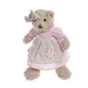 Медвежонок девочка в розовом платье с сердечком 30см