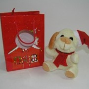 Игрушка мягкая -Животное новогоднее с сумочкой для подарков,1650-2 фотография