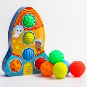 Подарочный набор развивающих, массажных мячиков «Ракета» 5 шт., цвета и формы МИКС фото