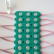 Светодиодный модуль SMD 2835 зеленый с линзой, 0.72Ват, 3 LED фото
