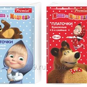 Платочки бумажные Premial "Маша и Медведь" трехслойные