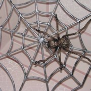 Кованый паук в паутине фотография