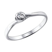 Помолвочное кольцо из белого золота с бриллиантом (1011369) фото