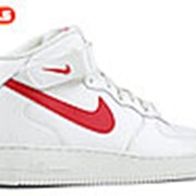 Кроссовки Nike Air Force 1 Mid 'White/Red' фото