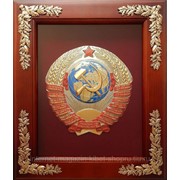 Деревянная ключница Герб СССР настенная 29*34*9 см фотография