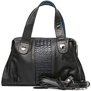 Женская черная кожаная сумочка фото