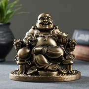 Статуэтка “Хотей в кресле“ бронза 12см фото