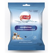 Cliny Cliny влажные салфетки, антибактериальные с ионами серебра, 10шт. (40 г) фото