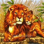 Салфетка для декупажа Семья львов фото