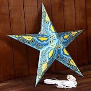 Светильник бумажный 'Звезда' 1х25Вт Е14 голубой (1 слой) 60х55х24 см фото