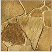 Камень плоский природный - песчаник желто-коричневый, толщ. 1,0 - 1,5 см. фото