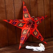 Светильник бумажный “Звезда“ 1х25Вт Е14 оранжевый (1 слой) 60х55х24 см фотография