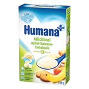 Молочная каша Хумана яблоко-банан с сухариками (250 г) фото
