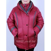 Куртка зимняя комбинированая - КОНТРАСТ (ВИШНЯ). M-301-Z#3