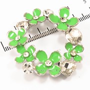 Брошь ''Круг — цветочки'' с камнями разного размера, (4 см) 222148(4) фото