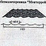Металлочерепица Монтеррей, Полиэфир с 1-й стороны, 1177(1100)x0.4мм