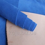 Велюр натуральная кожа голубой арт. СК 1515 фото