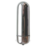 Серебристая гладкая пуля с вибрацией - 6,4 см. фотография