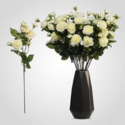 Роза Искусственная Кустовая Белая 75 см. (от 12 штук) фотография